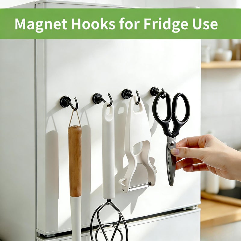 Grtard 20 Pack Magnetic Hooks Heavy Duty, 30LBS Strong Magnet Hooks Heavy Duty, Black Magnetic Hooks for Cruise Cabins, Neodymium Magnets with Hook for Hanging, Outdoor, Kitchen, Workplace, Garage - Image 4